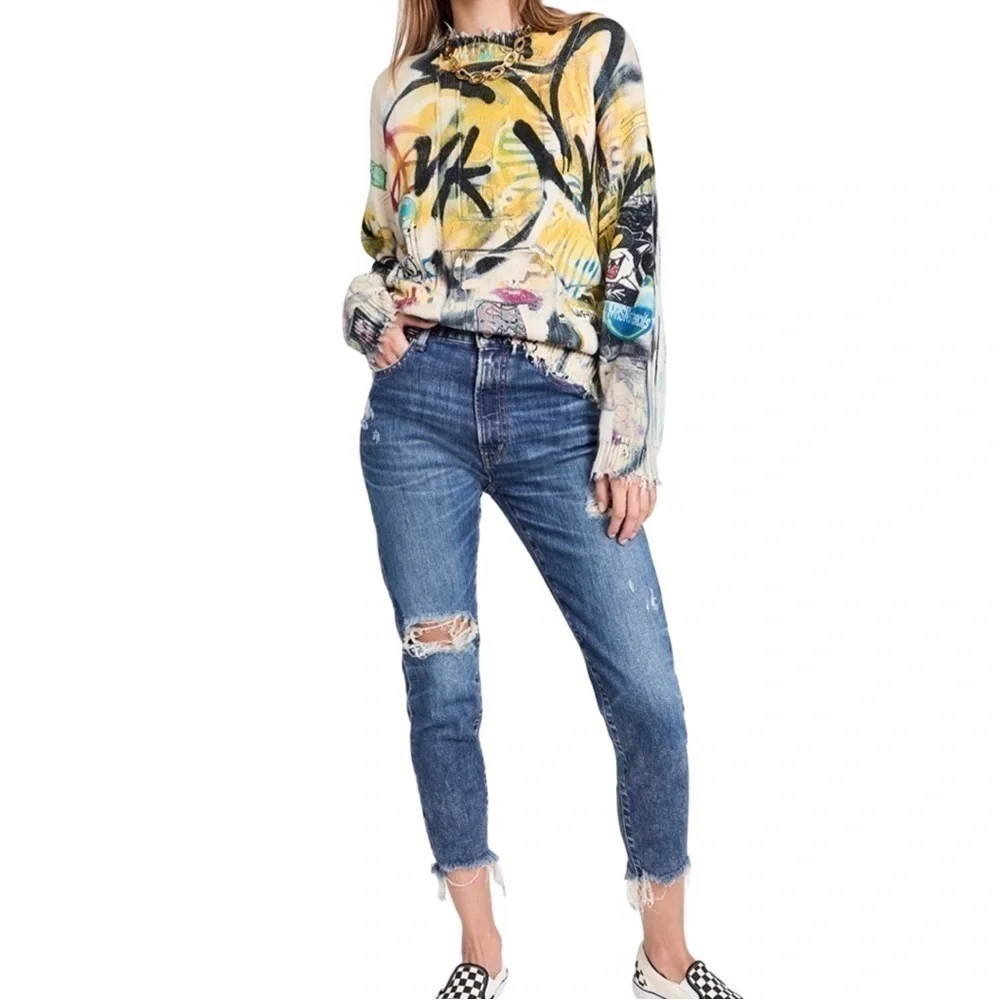 NWT MOUSSY My Adrian Friends High Waist Dark Distressed Jeans US 29 - Picture 4 of 6